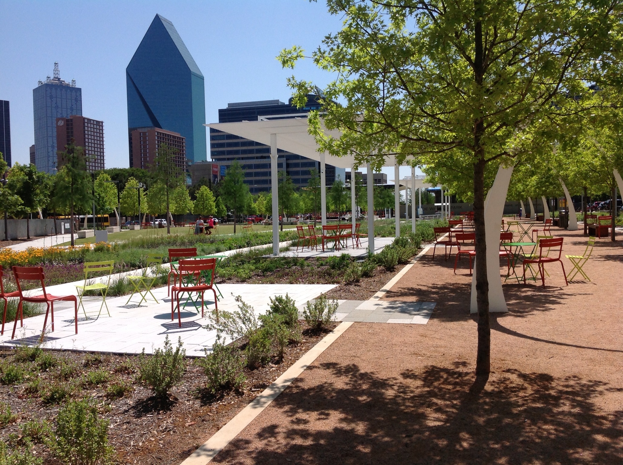 Klyde Warren Park Skyline View